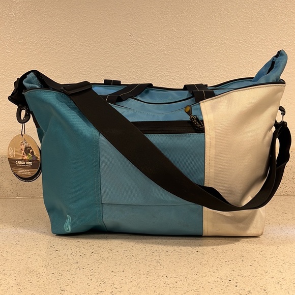 Timbuktu 2 XL Blue & White Cargo Tote with Shoulder Strap - Picture 4 of 16